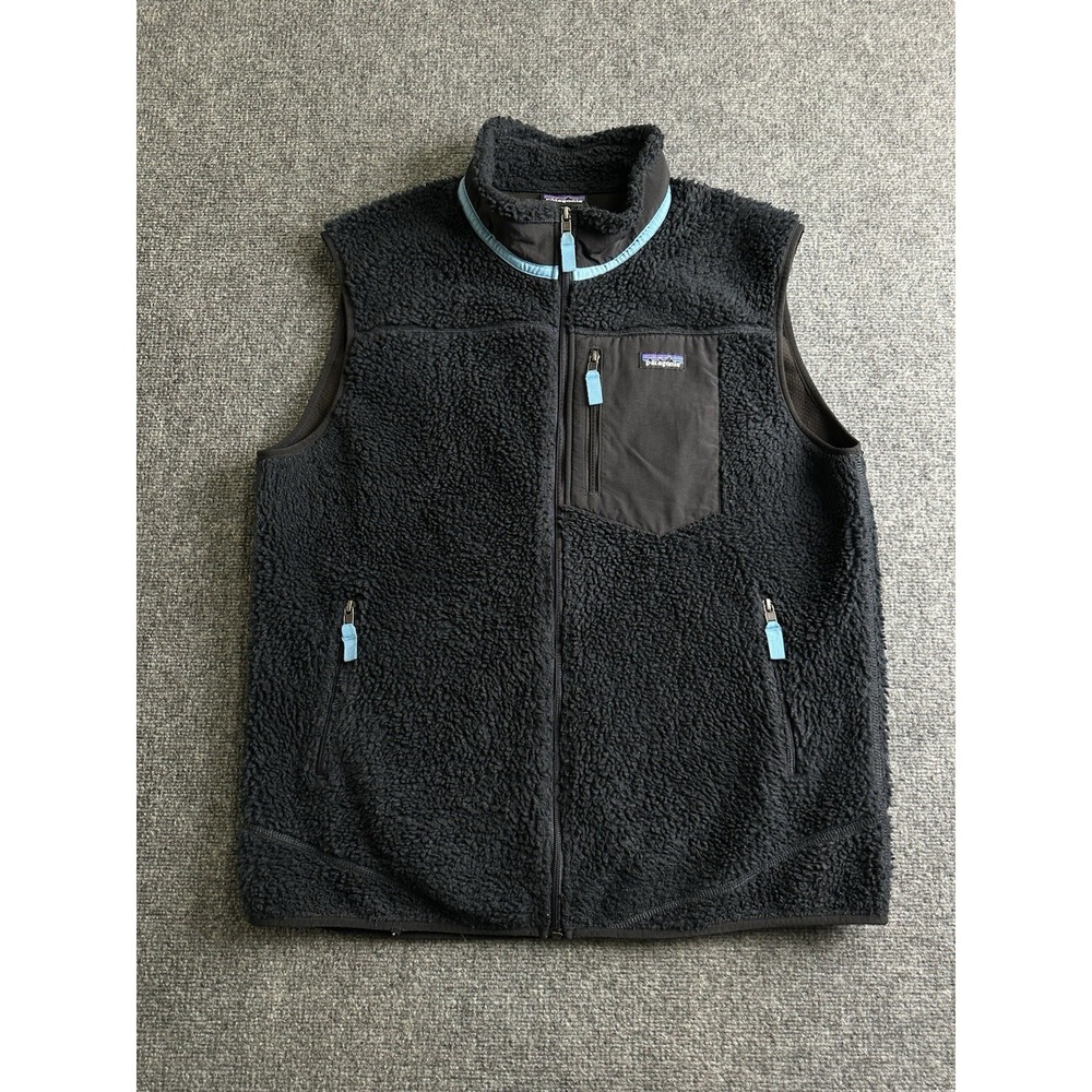 Mens Patagonia Classic Retro-X Fleece Vest Black Full Zip, Size 2XL